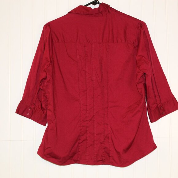 Ninety Burgundy Blouse Size Large - Picture 9 of 9